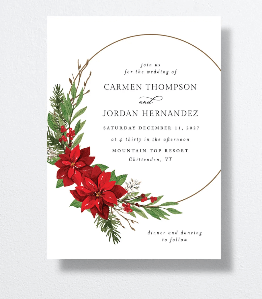 christmas wedding stationary